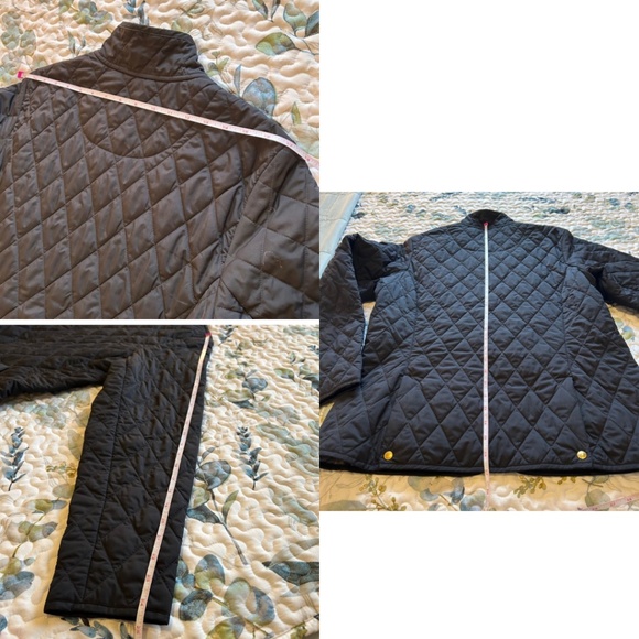 Lands’ End Women’s Quilted Zippered Short Riding Jacket Black Size M (10-12) - Picture 12 of 15